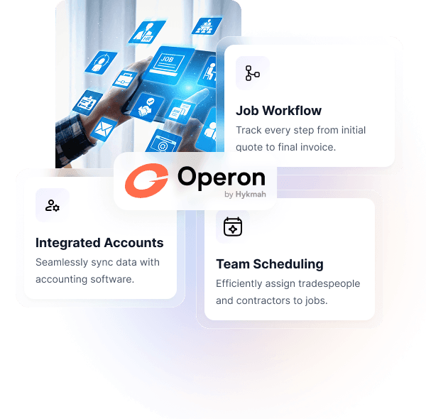 Operon job management dashboard showing job scheduling calendar and workflow status board