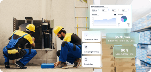 HVAC technician reviewing job schedule on tablet in the field