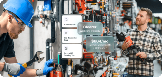 Plumbing service team reviewing dispatch board