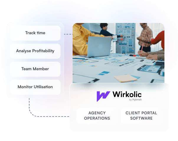 Wirkolic agency dashboard with project profitability and team utilisation