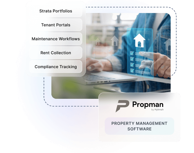 Propman property management dashboard with portfolio overview and occupancy rates