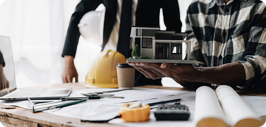 Residential builder dashboard showing active builds with Gantt timeline